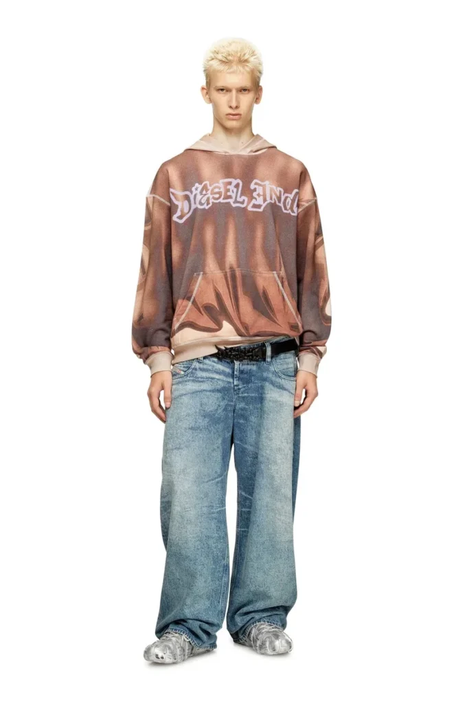 s-boxt-hood-show Graffiti desenli kapüşonlu sweatshirt