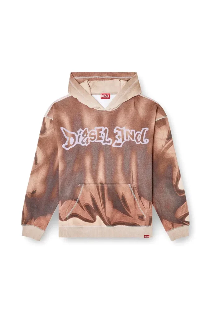 s-boxt-hood-show Graffiti desenli kapüşonlu sweatshirt