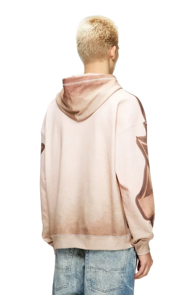 s-boxt-hood-show Graffiti desenli kapüşonlu sweatshirt