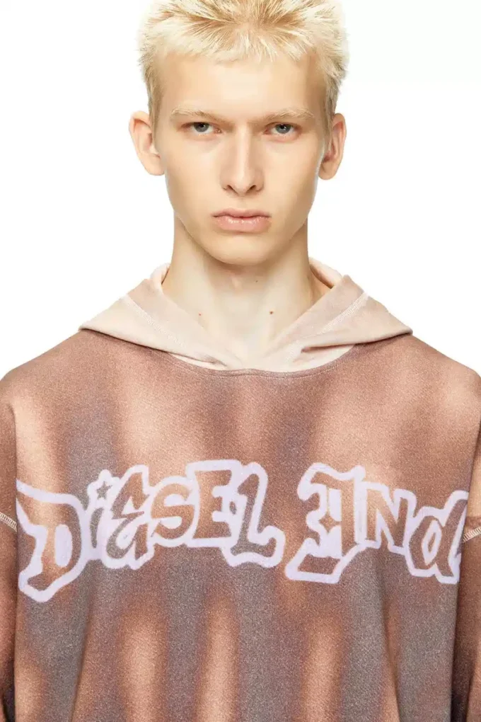 s-boxt-hood-show Graffiti desenli kapüşonlu sweatshirt