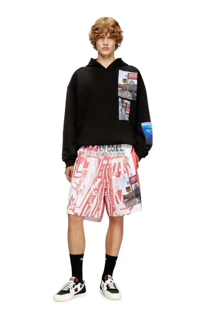 s-boxt-hood-t6 Logo fotoğraf yamalı kapüşonlu sweatshirt