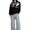s-boxt-n5 Eskitilmiş floklu logolu sweatshirt