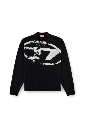 s-boxt-n5 Eskitilmiş floklu logolu sweatshirt
