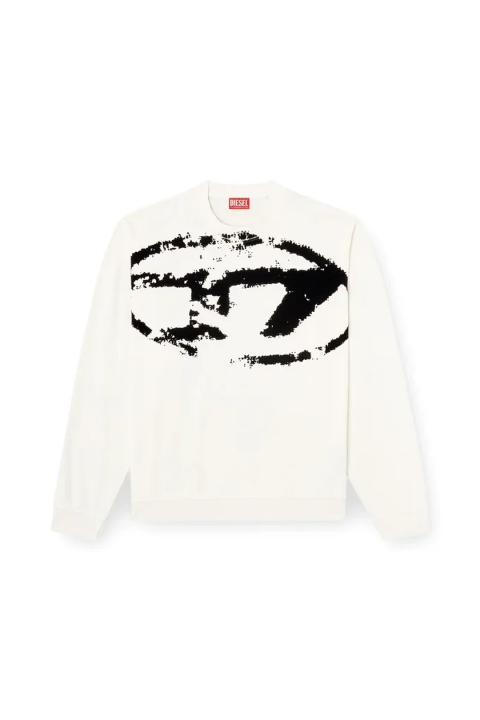 s-boxt-n5 Eskitilmiş floklu logolu sweatshirt