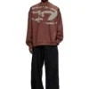 s-boxt-n5 Floklu Oval D desenli pamuklu sweatshirt