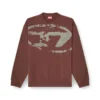 s-boxt-n5 Floklu Oval D desenli pamuklu sweatshirt