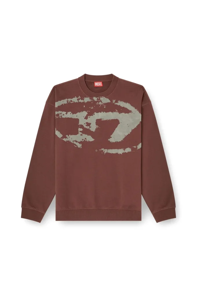 s-boxt-n5 Floklu Oval D desenli pamuklu sweatshirt