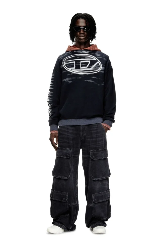 s-boxt-t1 Oval D baskılı pamuklu sweatshirt