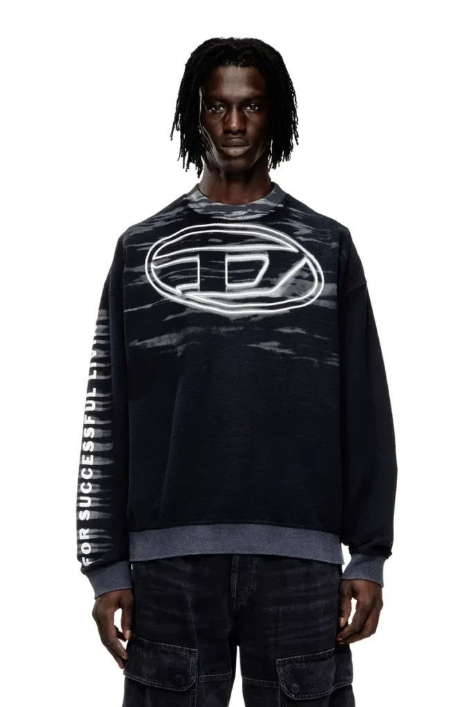 s-boxt-t1 Oval D baskılı pamuklu sweatshirt