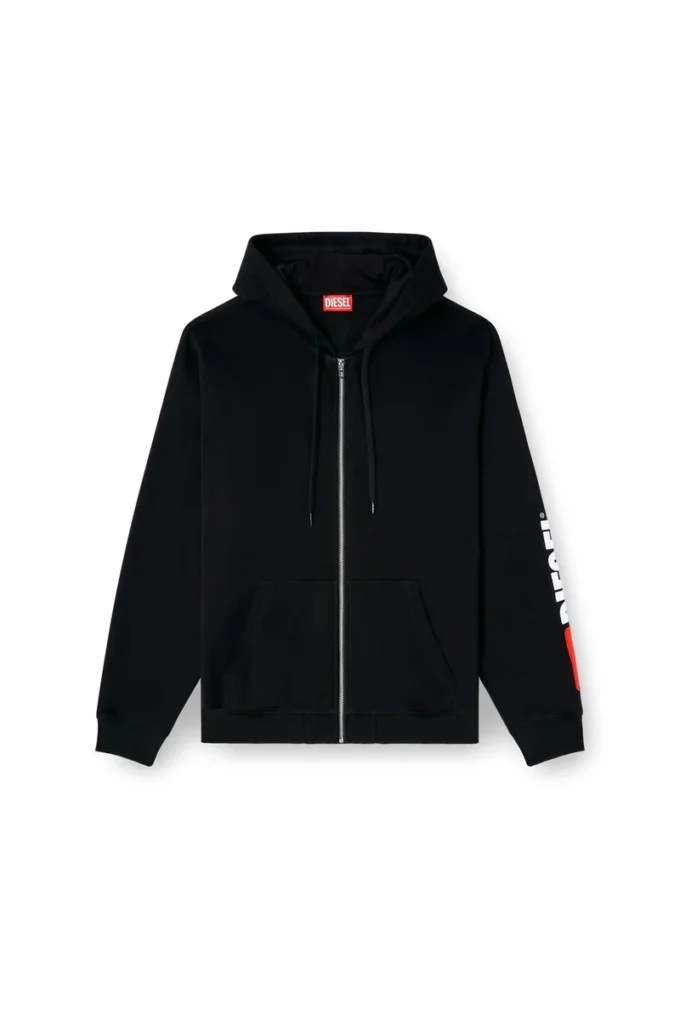 s-boxt-zip-hood-div Logo yamalı kapüşonlu sweatshirt