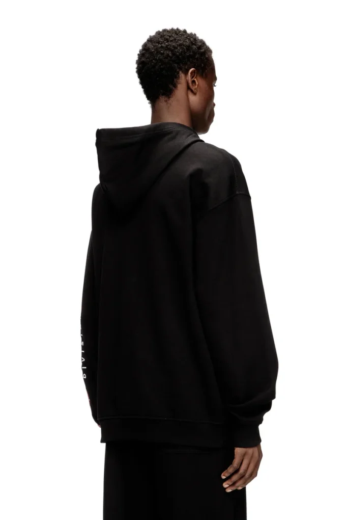 s-boxt-zip-hood-div Logo yamalı kapüşonlu sweatshirt