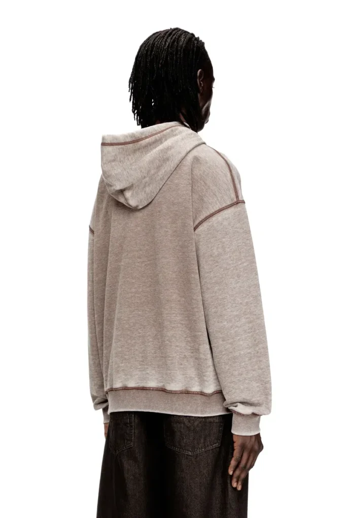 s-boxton-hood Baskılı ve çivili kapüşonlu sweatshirt