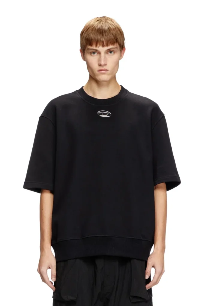s-cooling-l1 Metalik logolu yarım kollu sweatshirt