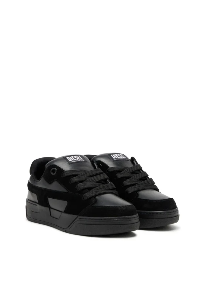 s-d-ollie low D-Ollie-Monochrome süet ve deri spor ayakkabı