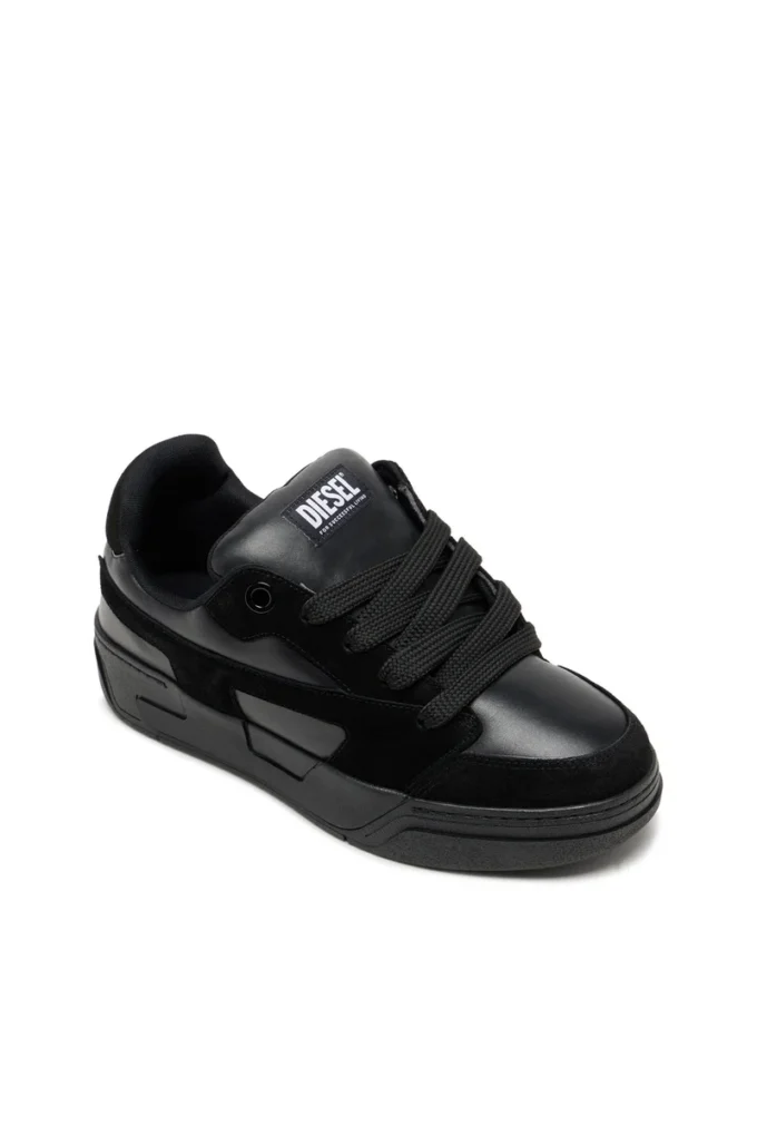 s-d-ollie low D-Ollie-Monochrome süet ve deri spor ayakkabı