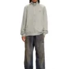 s-ginni-zip-od Metalik logolu fermuarlı sweatshirt