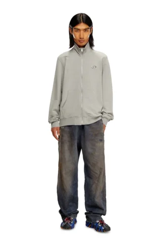s-ginni-zip-od Metalik logolu fermuarlı sweatshirt