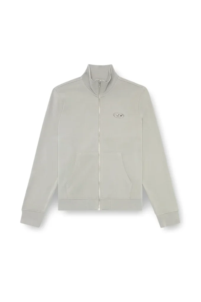 s-ginni-zip-od Metalik logolu fermuarlı sweatshirt