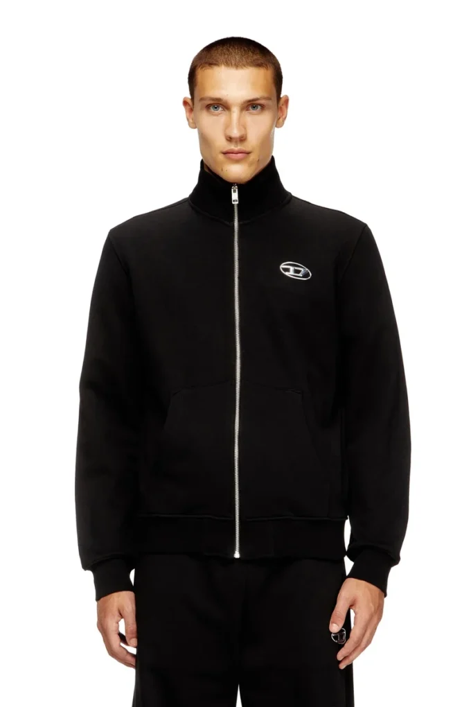 s-ginni-zip-od Metalik logolu fermuarlı sweatshirt