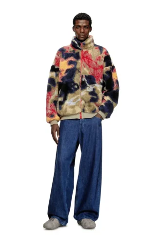 s-luke Graffiti motifli teddy-fleece ceket