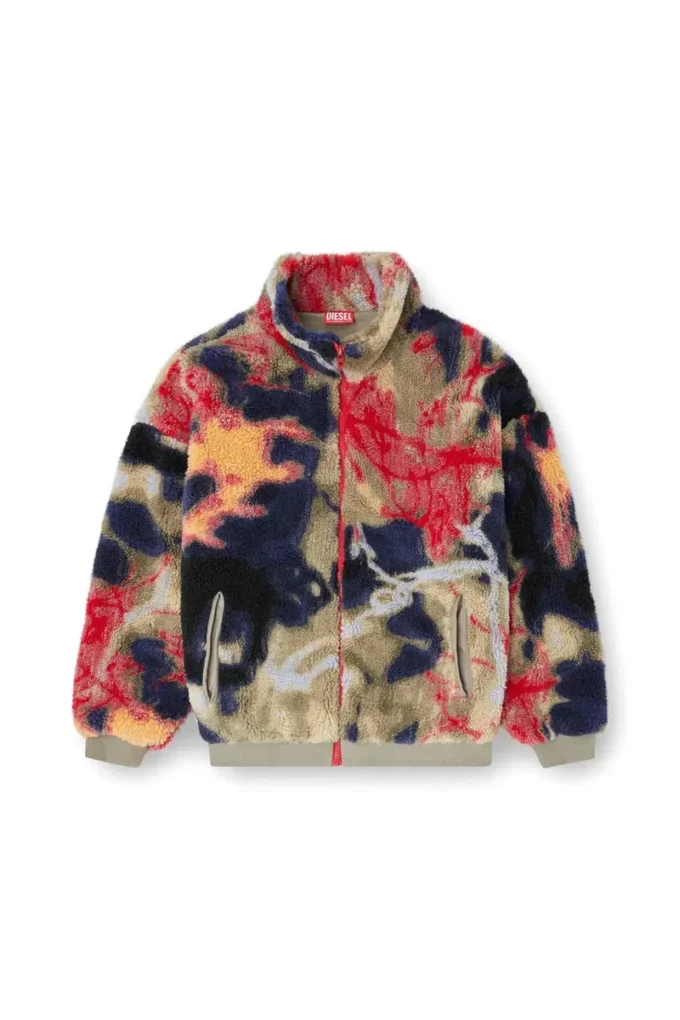 s-luke Graffiti motifli teddy-fleece ceket