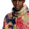 s-luke Graffiti motifli teddy-fleece ceket