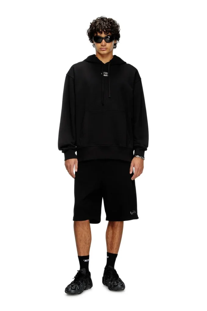 s-macs-hood-od Metalik logolu kapüşonlu sweatshirt