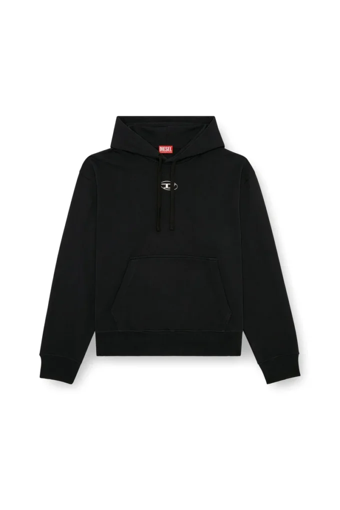 s-macs-hood-od Metalik logolu kapüşonlu sweatshirt