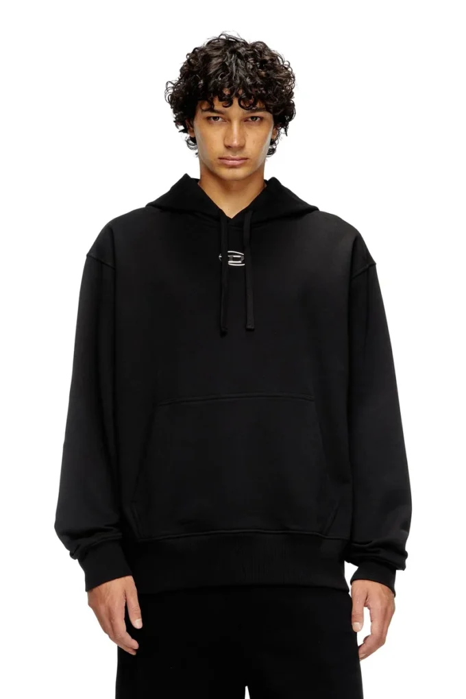 s-macs-hood-od Metalik logolu kapüşonlu sweatshirt