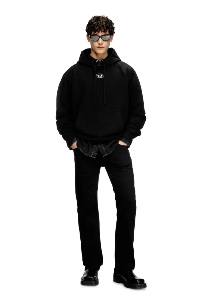 s-macs-hood-od Metalik logolu oversize kapüşonlu sweatshirt