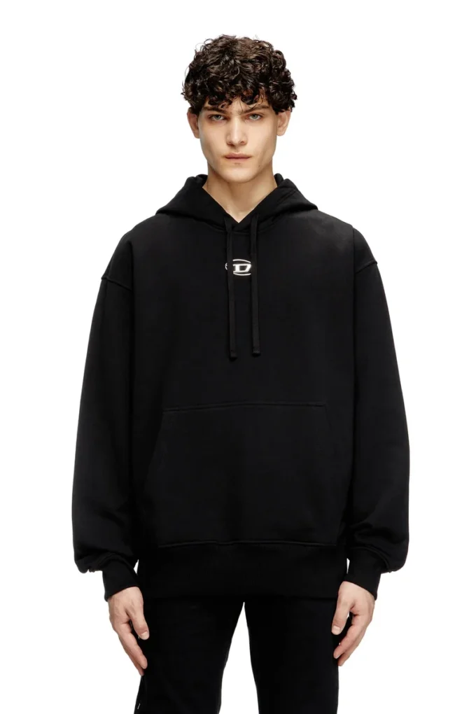 s-macs-hood-od Metalik logolu oversize kapüşonlu sweatshirt