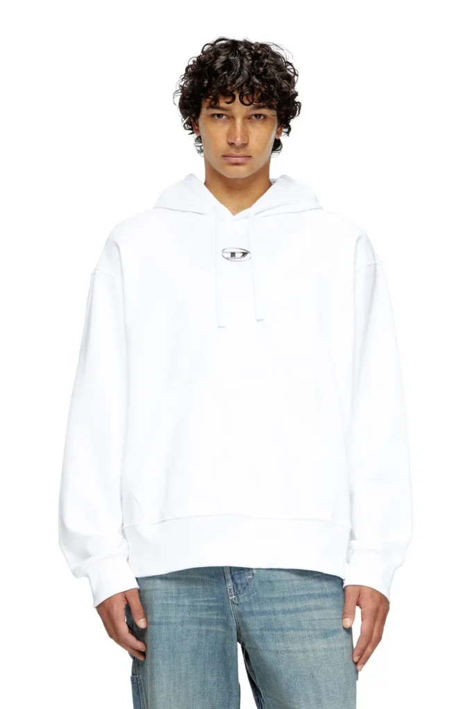 s-macs-hood-od Metalik logolu oversize kapüşonlu sweatshirt