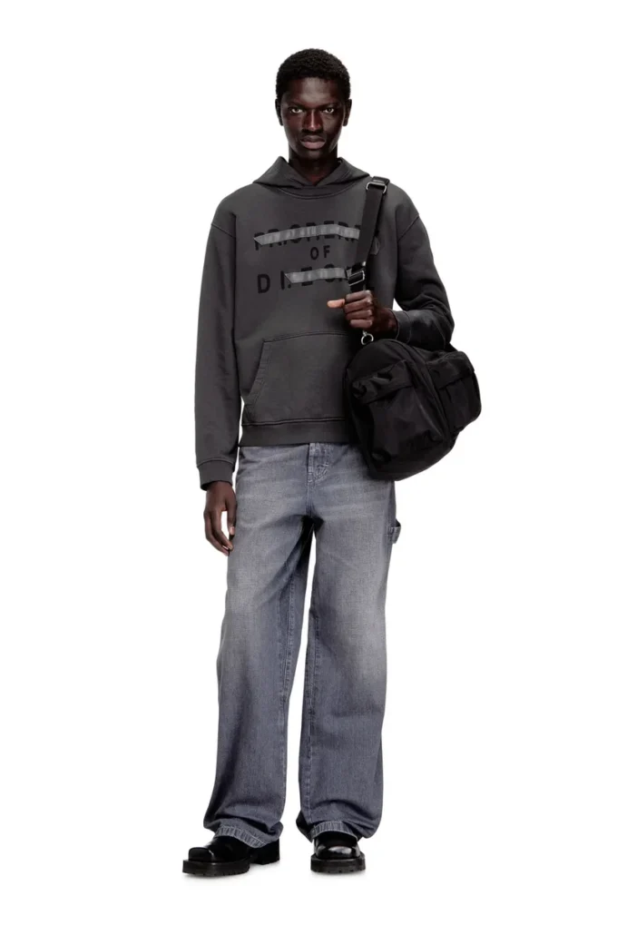 s-norman-hood D aplike pamuklu kapüşonlu sweatshirt