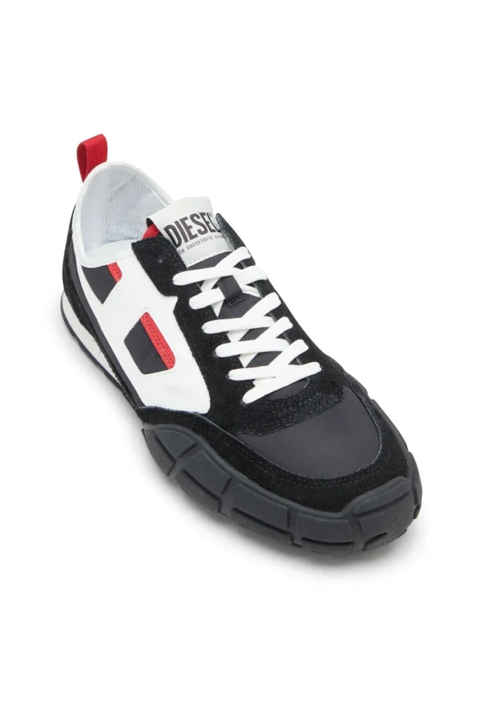 s-pagodha low S-Pagodha-Deri, süet ve ripstop spor ayakkabı