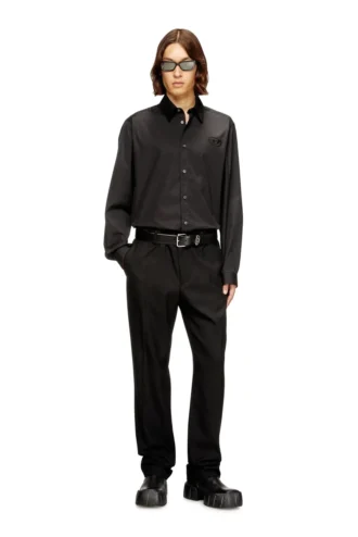 s-simply-gsbh Nakışlı streç poplin gömlek