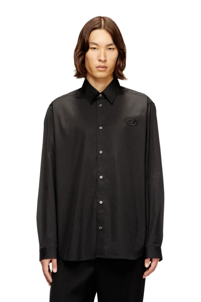 s-simply-gsbh Nakışlı streç poplin gömlek
