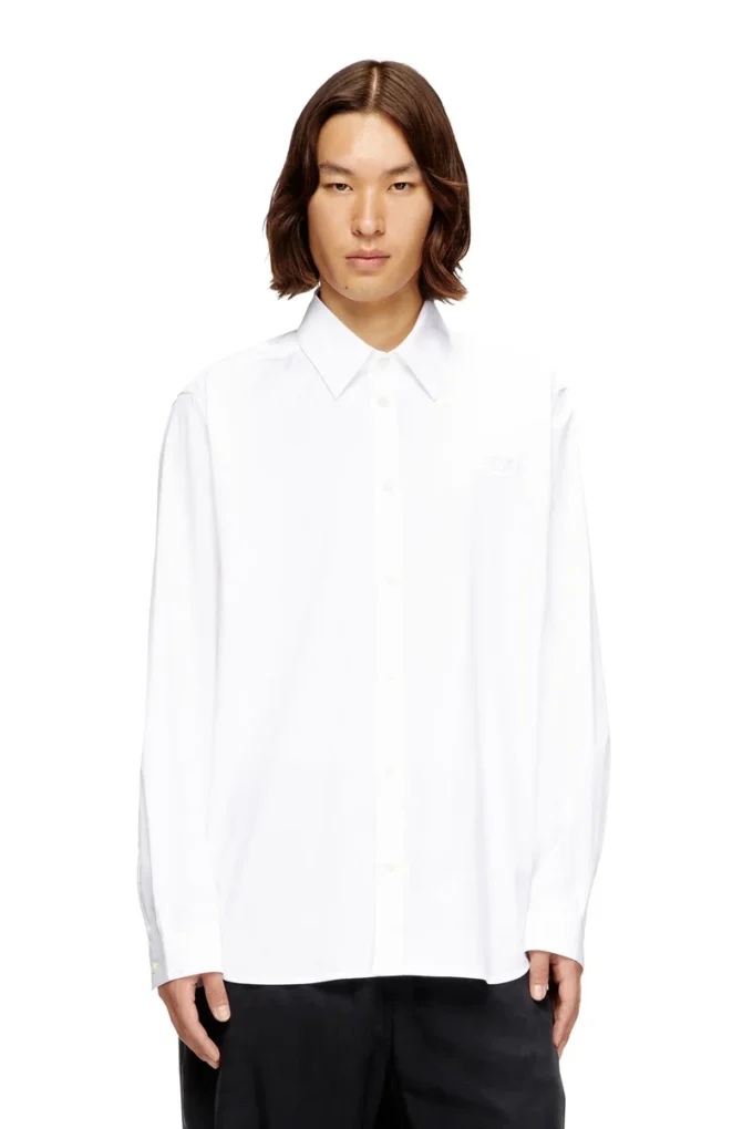 s-simply-gsbh Nakışlı streç poplin gömlek