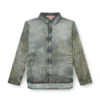s-simply-lkct Denim görünümlü viskon gömlek