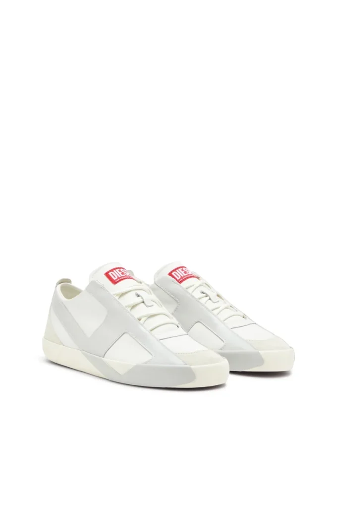 s-slante-d low S-Slante-D-Sneakers süet ve deri, D logolu