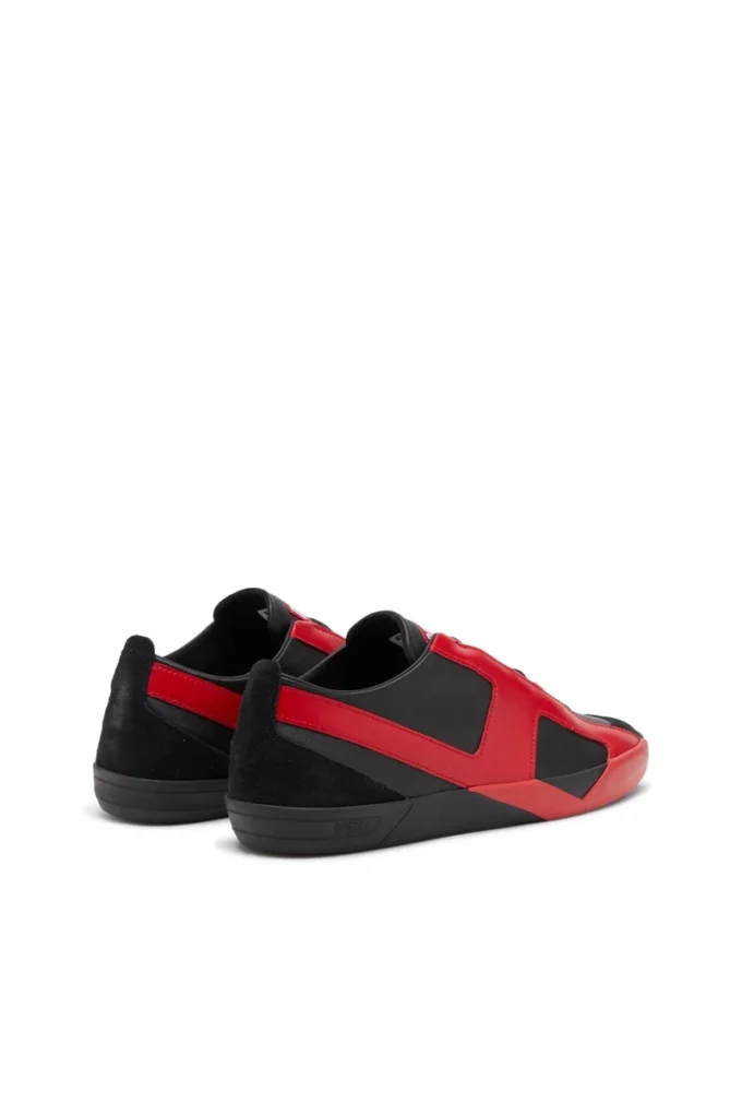 s-slante-d low S-Slante-D-Sneakers süet ve deri, D logolu
