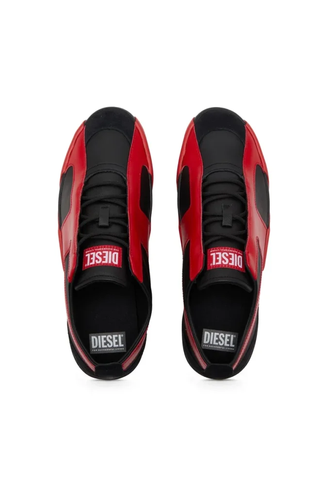 s-slante-d low S-Slante-D-Sneakers süet ve deri, D logolu