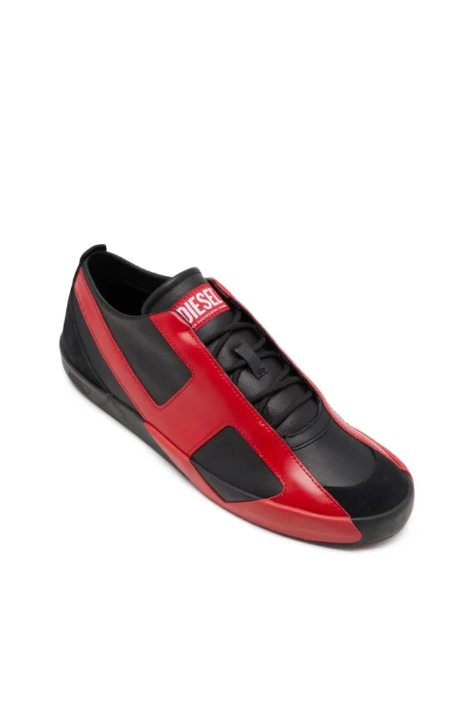 s-slante-d low S-Slante-D-Sneakers süet ve deri, D logolu