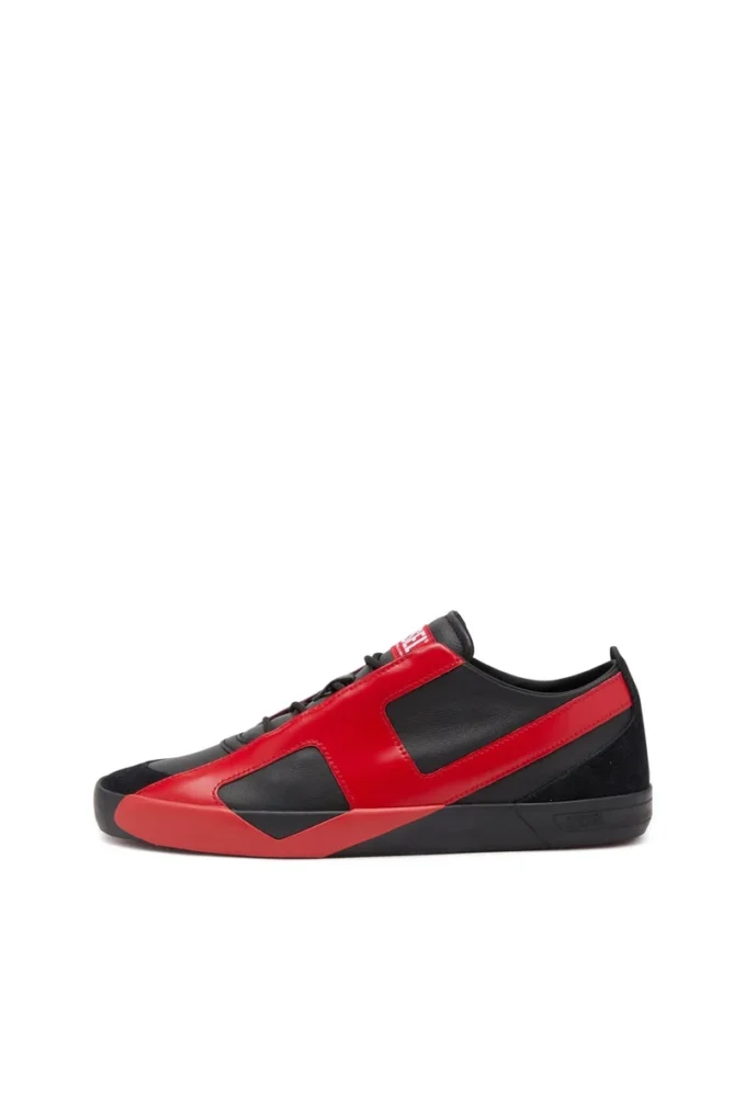 s-slante-d low S-Slante-D-Sneakers süet ve deri, D logolu