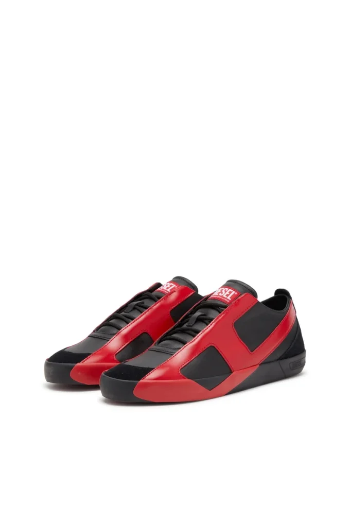 s-slante-d low S-Slante-D-Sneakers süet ve deri, D logolu
