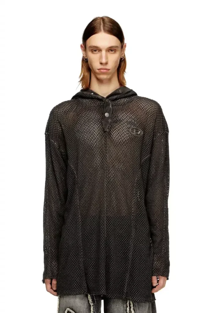 s-thug-fishnet Tam kapanan kapüşonlu file kapüşonlu sweatshirt