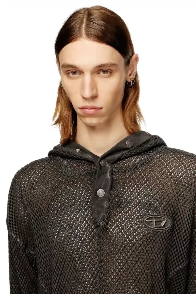 s-thug-fishnet Tam kapanan kapüşonlu file kapüşonlu sweatshirt