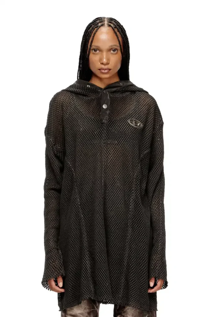 s-thug-fishnet Tam kapanan kapüşonlu file kapüşonlu sweatshirt