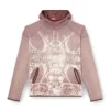 s-waf-hood-new Grafik baskılı soluk waffle kapüşonlu sweatshirt
