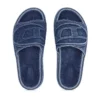 sa-slide d oval Sa-Slide D-Denim kabartmalı kayışlı terlikler