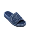 sa-slide d oval Sa-Slide D-Denim kabartmalı kayışlı terlikler